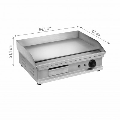 HOME HGAG30 plancha elektromos sütőlap, 3000 W, acél sütőlap, állítható hőmérséklet, olajgyűjtő fiók